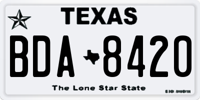 TX license plate BDA8420