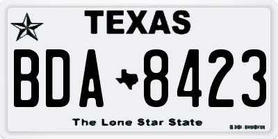 TX license plate BDA8423