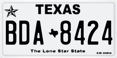 TX license plate BDA8424