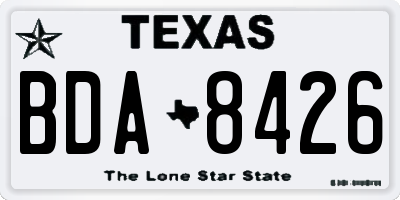 TX license plate BDA8426