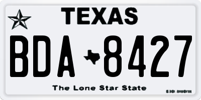 TX license plate BDA8427