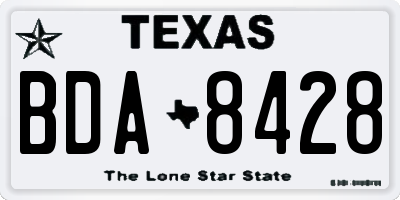 TX license plate BDA8428