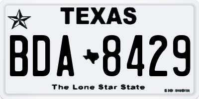 TX license plate BDA8429