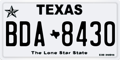 TX license plate BDA8430