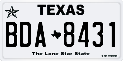 TX license plate BDA8431