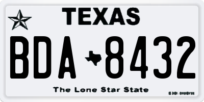 TX license plate BDA8432
