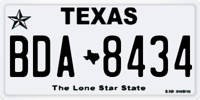 TX license plate BDA8434