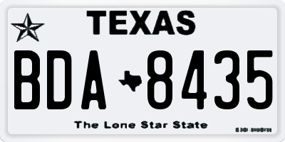 TX license plate BDA8435