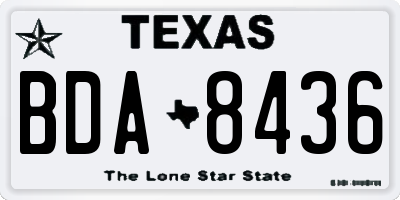 TX license plate BDA8436