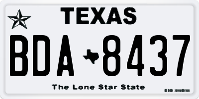 TX license plate BDA8437