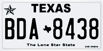 TX license plate BDA8438