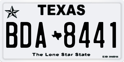 TX license plate BDA8441