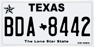 TX license plate BDA8442