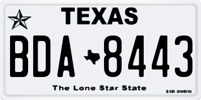 TX license plate BDA8443