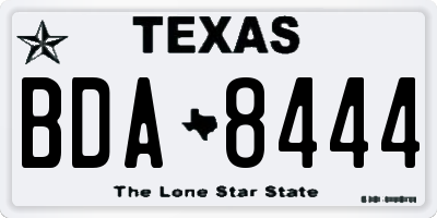 TX license plate BDA8444