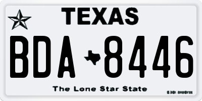 TX license plate BDA8446