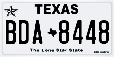 TX license plate BDA8448