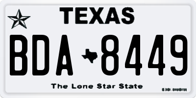 TX license plate BDA8449