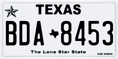TX license plate BDA8453