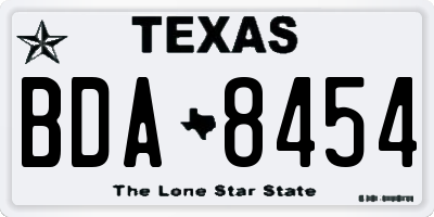 TX license plate BDA8454