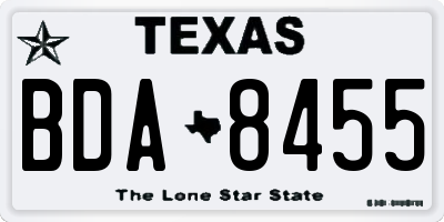 TX license plate BDA8455