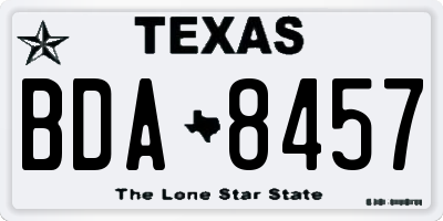 TX license plate BDA8457