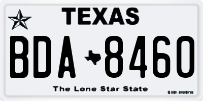 TX license plate BDA8460