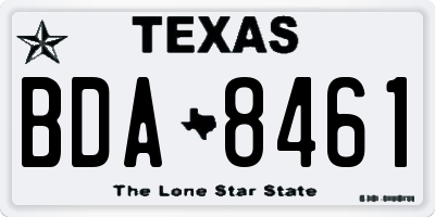 TX license plate BDA8461
