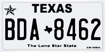 TX license plate BDA8462