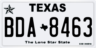 TX license plate BDA8463