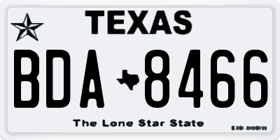 TX license plate BDA8466