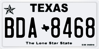 TX license plate BDA8468