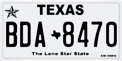 TX license plate BDA8470