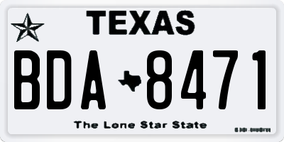TX license plate BDA8471