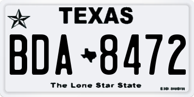 TX license plate BDA8472