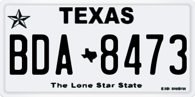 TX license plate BDA8473