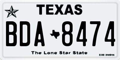 TX license plate BDA8474