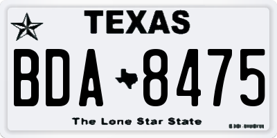 TX license plate BDA8475