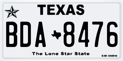 TX license plate BDA8476