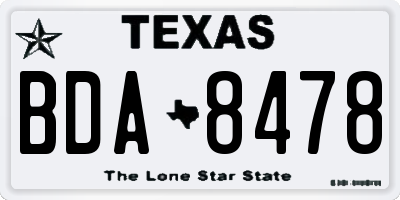 TX license plate BDA8478