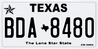 TX license plate BDA8480