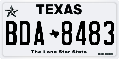 TX license plate BDA8483