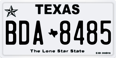 TX license plate BDA8485