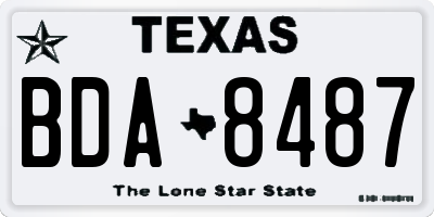 TX license plate BDA8487