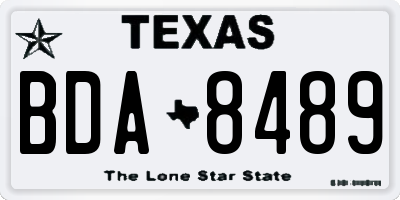 TX license plate BDA8489