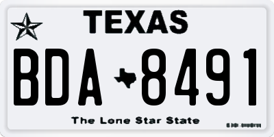 TX license plate BDA8491