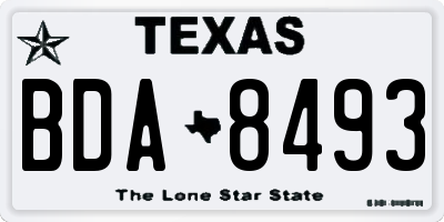TX license plate BDA8493