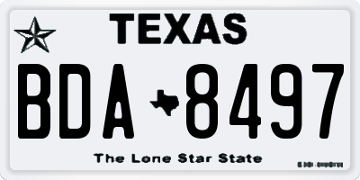 TX license plate BDA8497
