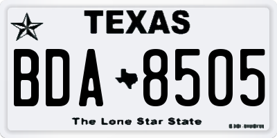 TX license plate BDA8505