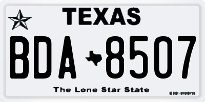 TX license plate BDA8507